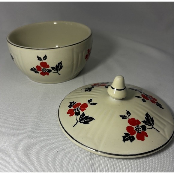 Vintage Hall's Superior Quality Kitchenware Red Poppy Drip Jar Storage With Lid - Picture 2 of 6